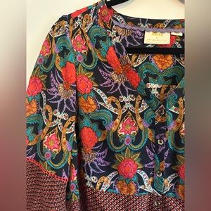 ANTHROPOLOGIE Maeve Carter Tie Front Floral Top